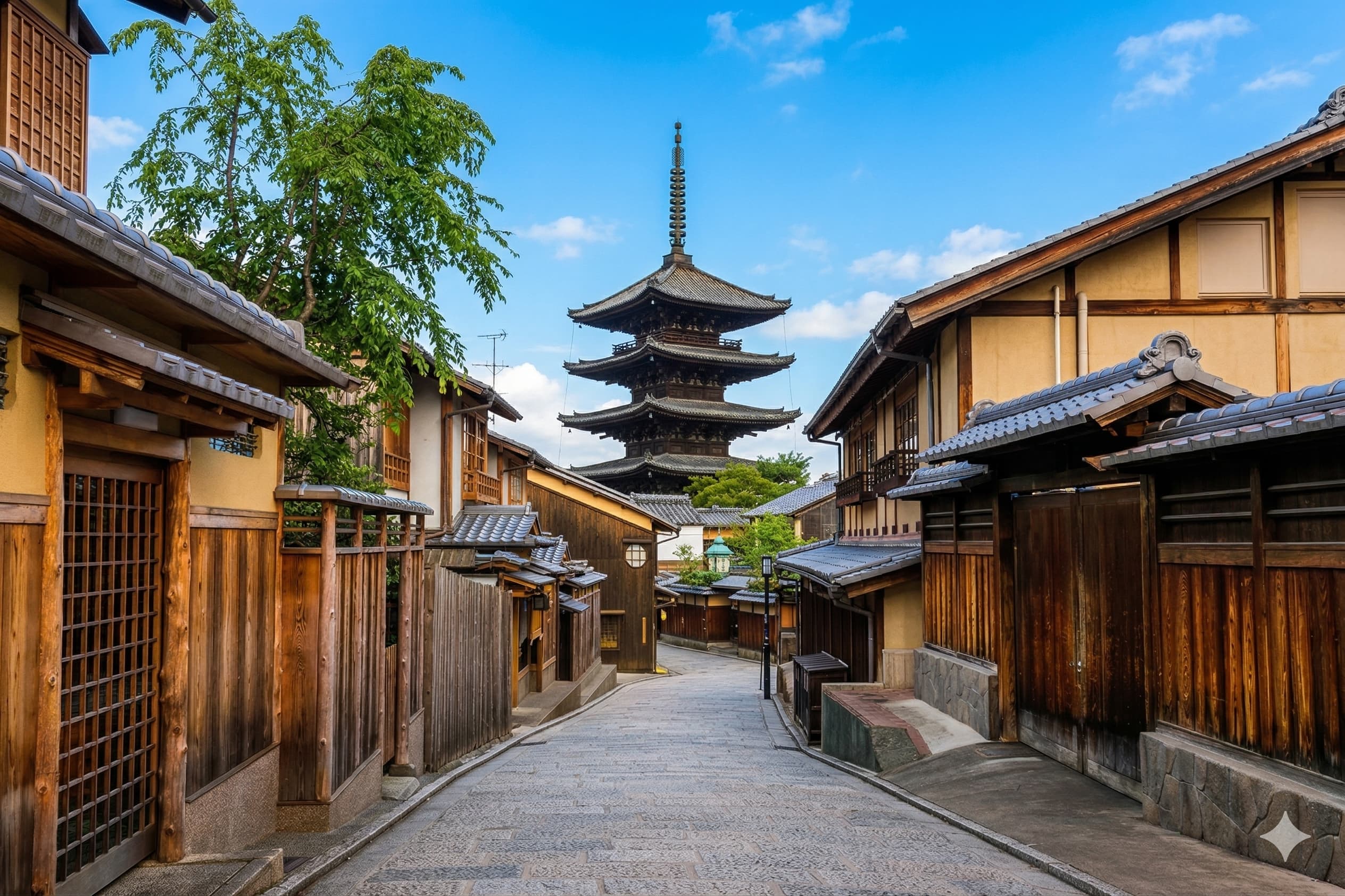 Kyoto street view with Yasaka Pagoda